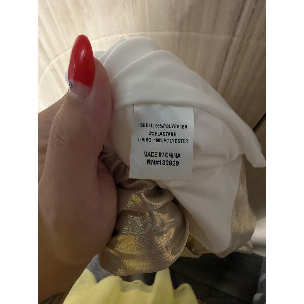 Superdown Pearl Maxi Set Tank top + Skirt Pale Gold Metallic Size Medium / Small - Picture 12 of 12